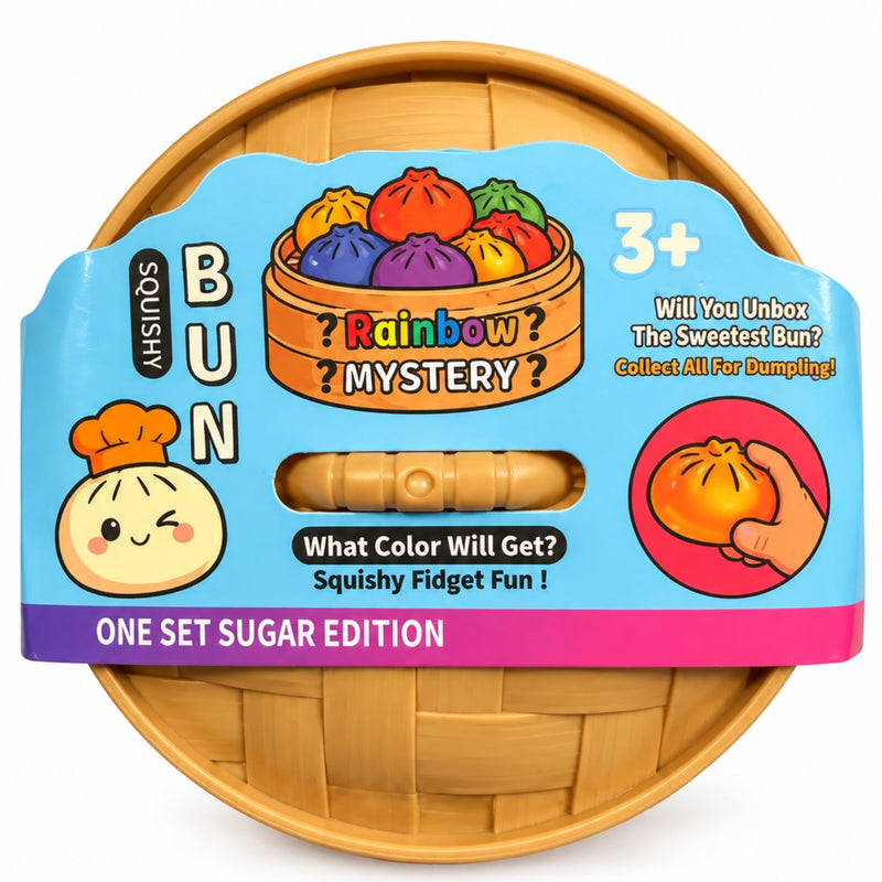 Squishy Mystery Sugar Dumpling Squishy Large, zachte squishy in de vorm van een dumpling met verrassingskleur.