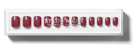Static Nails Reusable Pop-On Manicure French Wine Square
