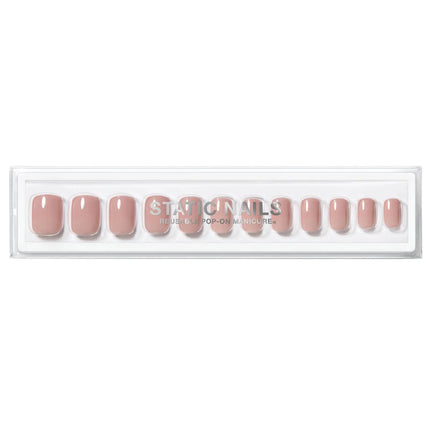 Static Nails Reusable Pop-On Manicure Peony Square