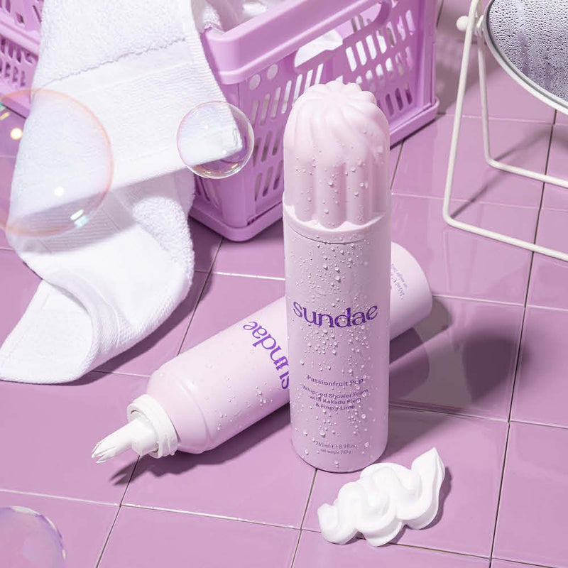 Sundae Whipped Shower Foam Passionfruit Pop, luchtige doucheschuim met passievrucht