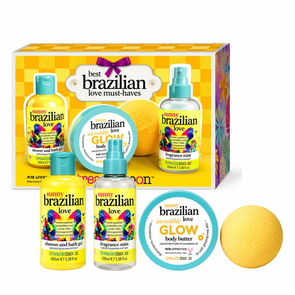 Treaclemoon Best Brazilian Love Must Haves giftset met douchegel, fragrance mist, body butter en bath fizzer