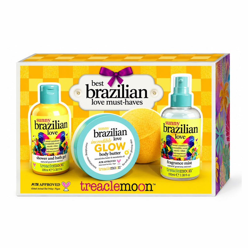 Treaclemoon Best Brazilian Love Must Haves giftset met douchegel, fragrance mist, body butter en bath fizzer