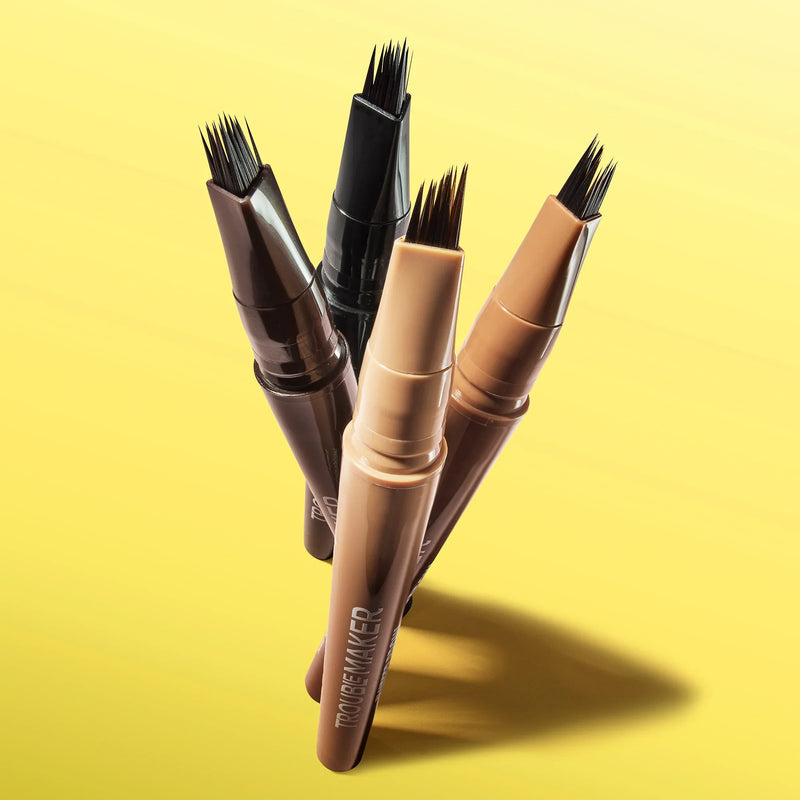 Trouble Maker Fluffer Brow Brush Natural Brow Pen Dark Brown, wenkbrauwpen voor volle en fluffy wenkbrauwen, foto 3 van 3