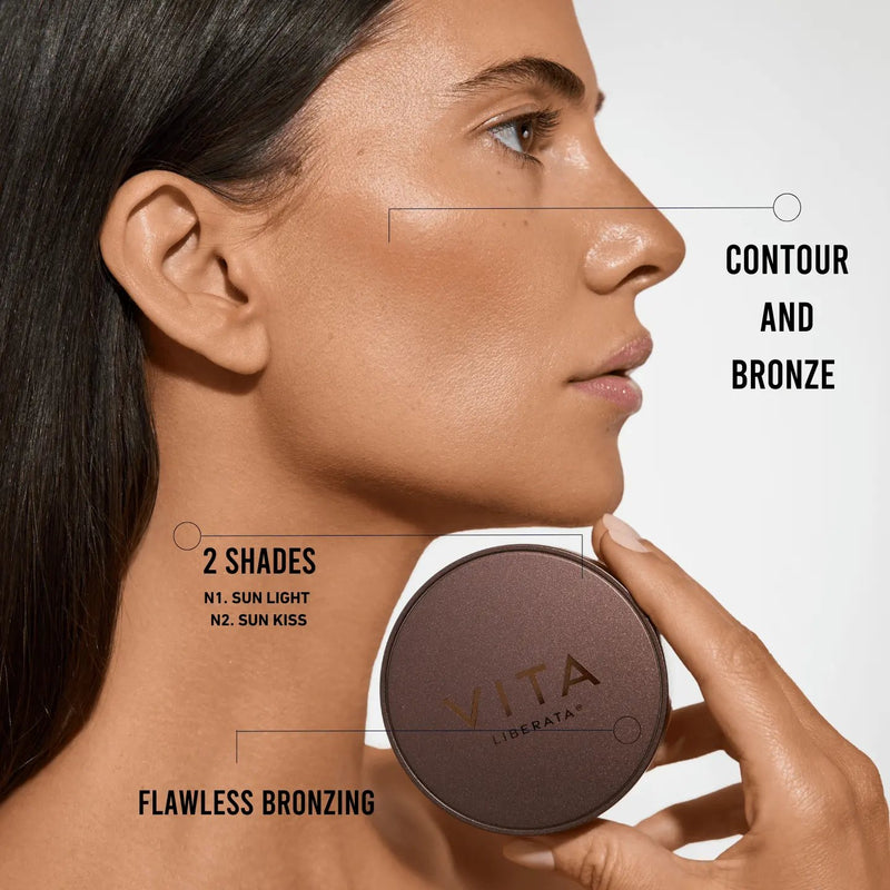 Vita Liberata Trystal Minerals Sun Kiss No. 02 Medium, zachte minerale bronzer voor een natuurlijke gloed, foto 3 van 7