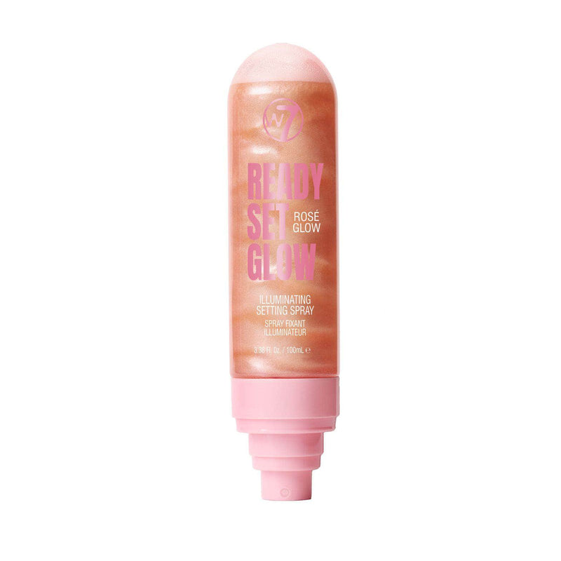 W7 Cosmetics Ready Set Glow Illuminating Setting Spray Rose Glow 1