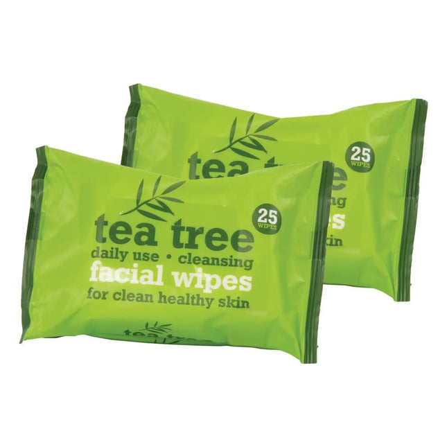XBC Tea Tree Facial Wipes Twin Pack