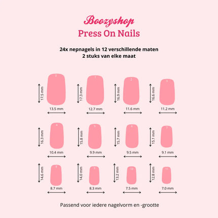 Boozyshop Press On French Nails Flowers Multicolor