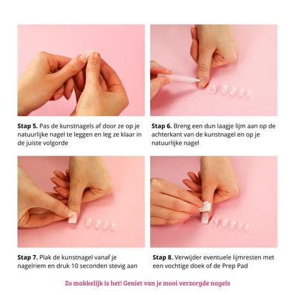 Boozyshop Press On French Nails Flowers Multicolor