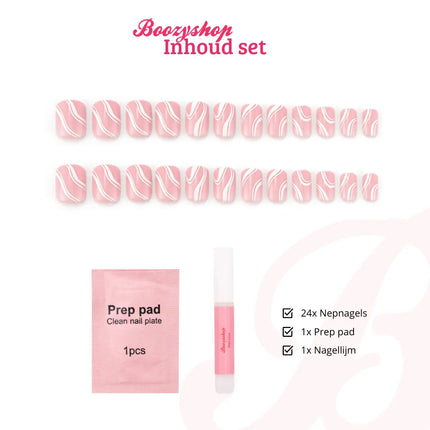 Boozyshop Press On French Nails Waves