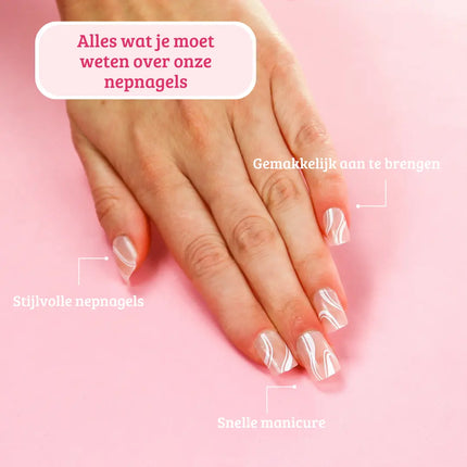 Boozyshop Press On French Nails Waves