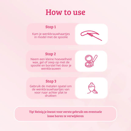 Boozyshop Soft Pink & Gold Brow Sculpting Duo Brush