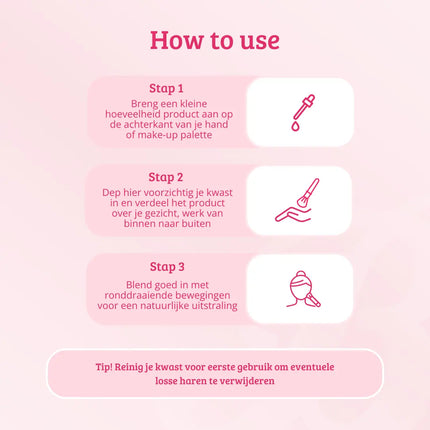 Boozyshop Soft Pink & Gold Flat Top Buffing Brush