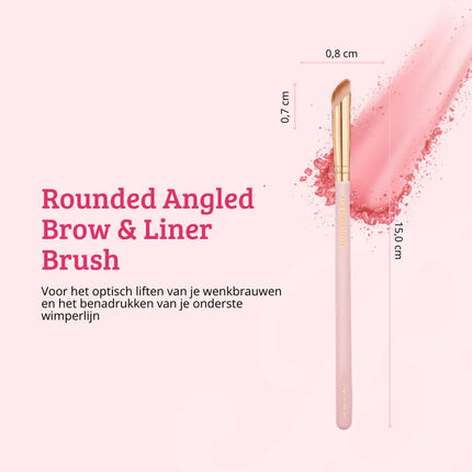 Boozyshop Soft Pink & Gold Rounded Angled Brow & Liner Brush