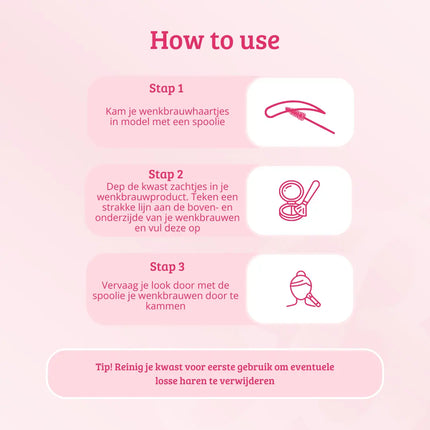 Boozyshop Soft Pink & Gold Straight Angled Brow & Liner Brush
