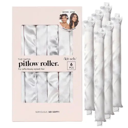 Kitsch Satin Pillow Rollers Marble