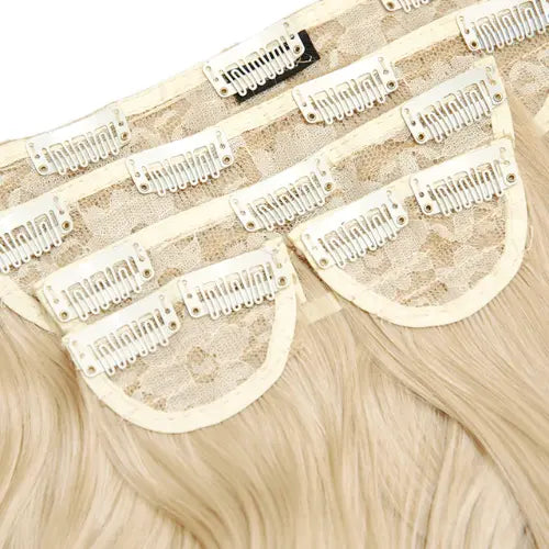 Lullabellz Super Thick 22 Inch 5 Piece Blow Dry Wavy Clip In Hair Extensions Light Blonde