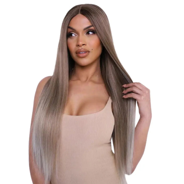 Lullabellz The Pia Poker Straight Face Framed Balayage Blonde Lace Front Wig