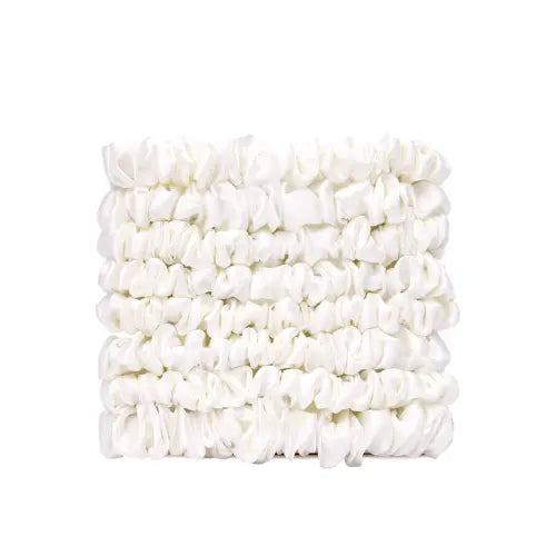 Veganboost Small Satin Scrunchies White